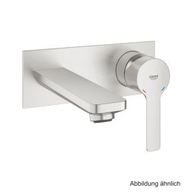 GROHE Lineare 2-Loch-WT-Wandbatterie Fertigmontageset supersteel, 19409DC1