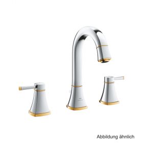 GROHE Grandera 3-Loch-WT-Batterie hoher Auslauf chrom/gold, 20619IG0