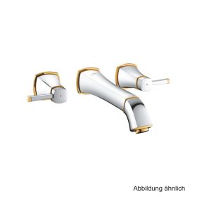 GROHE Grandera 3-Loch-WT-Batterie Wandmontage FMS Ausl. 234mm chrom/gold