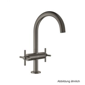 GROHE Atrio WT-Einlochbatt. DN15 L-Size Kreuz-Gr. hard graphite geb., 21144AL0