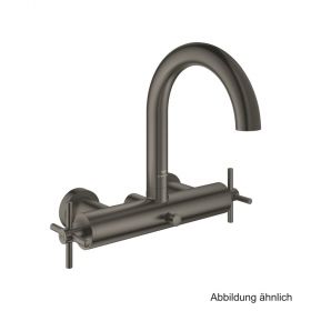 GROHE Atrio 2-Griff-Wannenbatt. Wandmontage Kreuz-Gr. hard graphite geb.