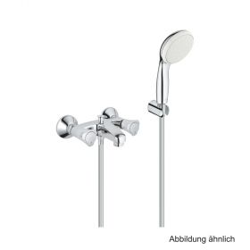 GROHE Costa 2-Griff-Wannenbatterie mit Tempesta Wandhalterset chrom, 2546010A