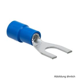 Quetschkabelschuh blau, isoliert, Gabelform, 1,5-2,5 mm², M5, 100 Stück