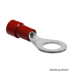 Quetschkabelschuh rot, isoliert, Ringform, 0,5-1 mm², M4, 100 Stück