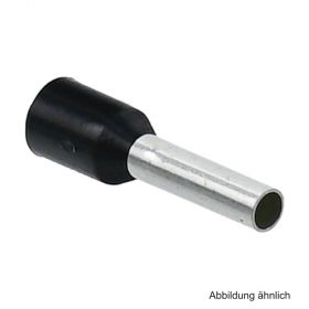 Aderendhülse schwarz, isoliert, verzinnt, 1,5 mm², Länge 8mm, 100 Stück