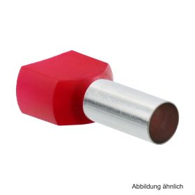 Zwillingsaderendhülse rot, isoliert, 2x10 mm², Länge 14mm, 100 Stück