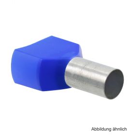 Zwillingsaderendhülse blau, isoliert, 2x2,5 mm², Länge 10mm, 100 Stück