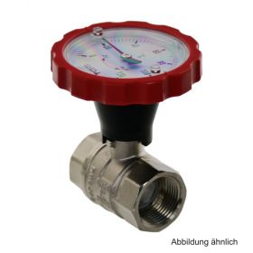 WESA Kugelhahn 1 1/2" IG m.Th.-Handgriff rot Pressmessing