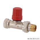 Danfoss Ventilunterteil RA-N 10 3/8", Durchgang, matt vernickelt, 013G0032