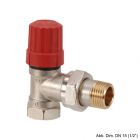 Danfoss Ventilunterteil RA-N 10 3/8", Eck, matt vernickelt, 013G0031